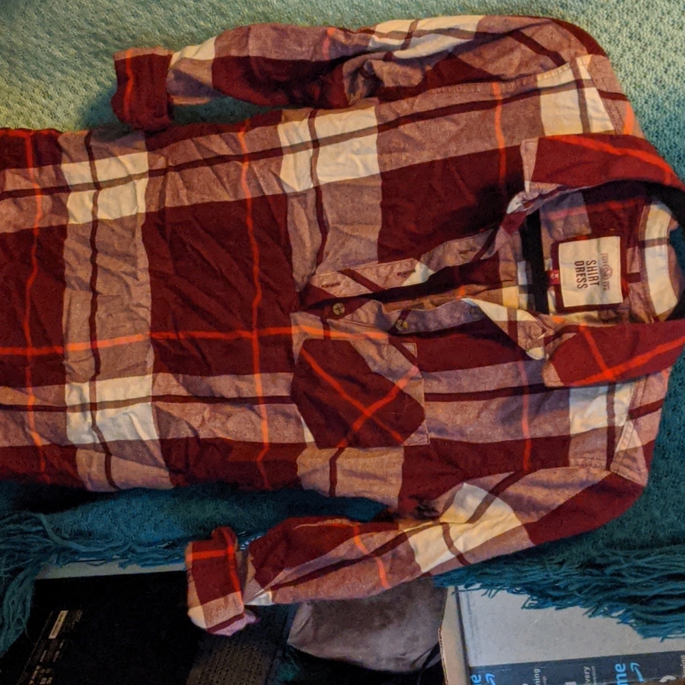 Plaid shirt dress